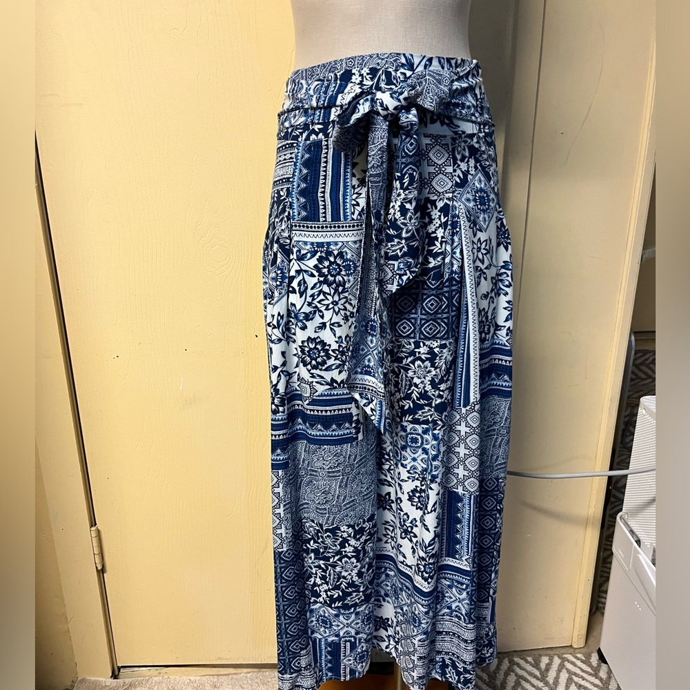 One the Land bandana patchwork print wide leg palazzo pants - M
